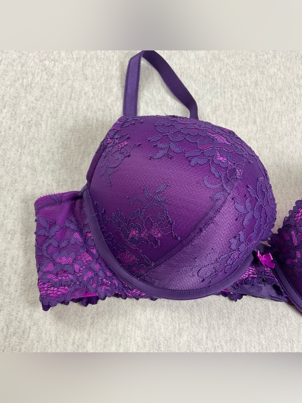 Torrid Push-Up Bra Women’s 42C Floral Lace Underwire Padded Purple and Pink - Picture 6 of 9